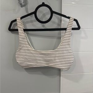 Striped White and Brown Crop Top